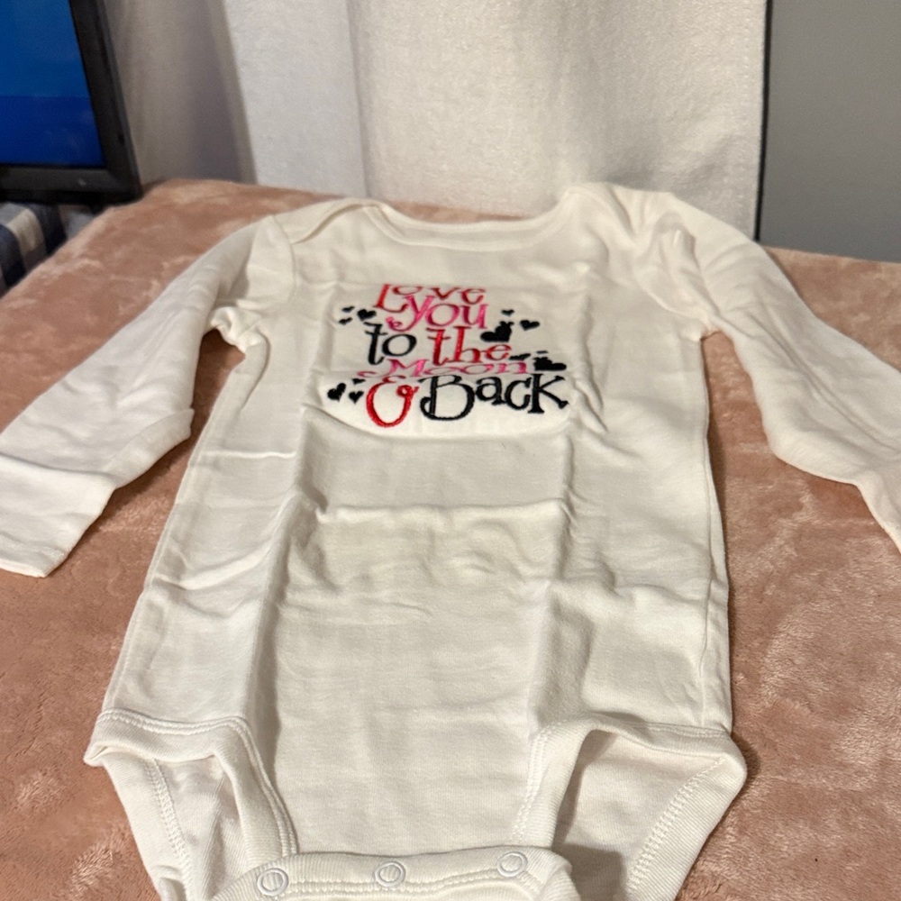 Carter's White Long-Sleeve One-Piece with Pink & Black Graphic